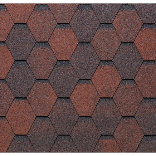 Gont bitumiczny Tegola Eco Roof Hexagonal Mixed Red Czerwony